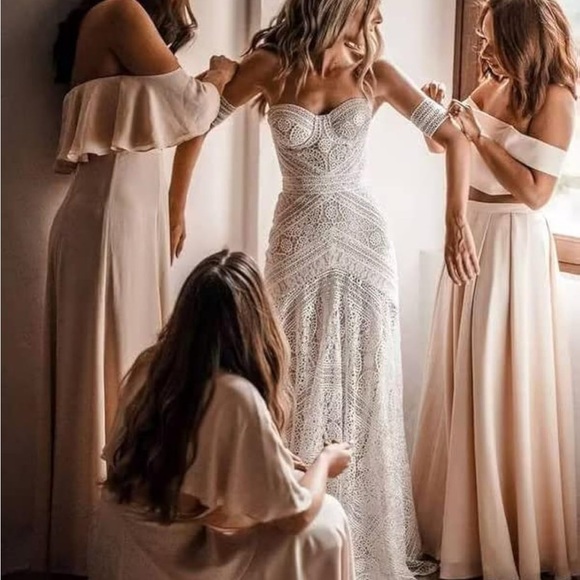 NWT Gorgeous Boho Wedding Dress - Picture 5 of 9